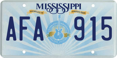 MS license plate AFA915