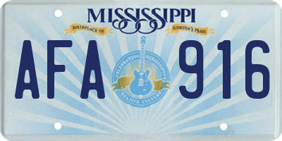MS license plate AFA916