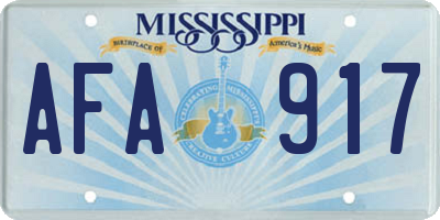 MS license plate AFA917