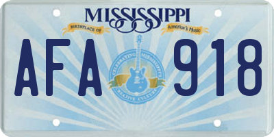MS license plate AFA918