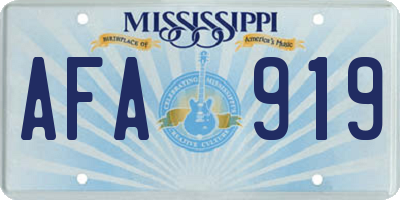 MS license plate AFA919