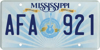 MS license plate AFA921
