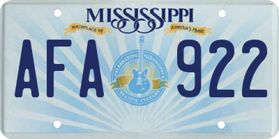 MS license plate AFA922
