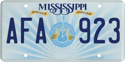 MS license plate AFA923