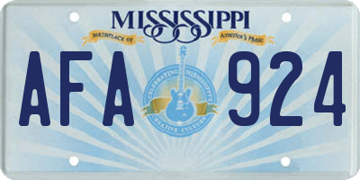 MS license plate AFA924