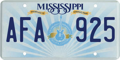 MS license plate AFA925
