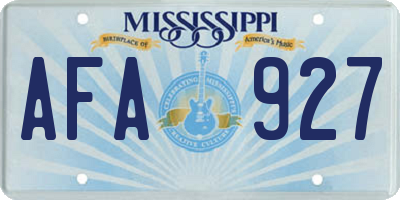 MS license plate AFA927