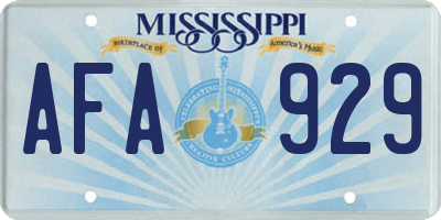 MS license plate AFA929