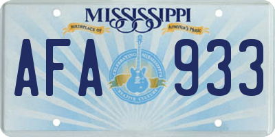 MS license plate AFA933