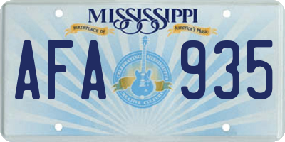 MS license plate AFA935