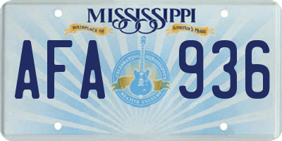 MS license plate AFA936