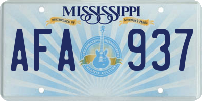 MS license plate AFA937