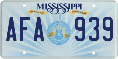 MS license plate AFA939
