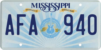 MS license plate AFA940