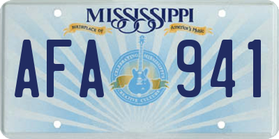 MS license plate AFA941