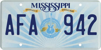 MS license plate AFA942