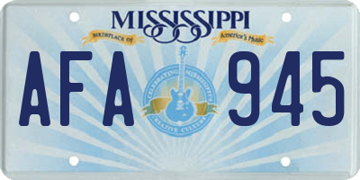 MS license plate AFA945