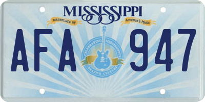MS license plate AFA947
