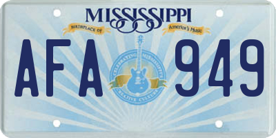 MS license plate AFA949