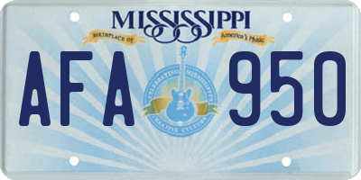 MS license plate AFA950