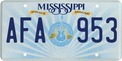 MS license plate AFA953