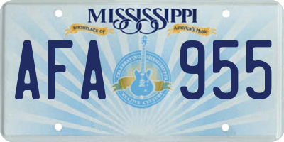 MS license plate AFA955