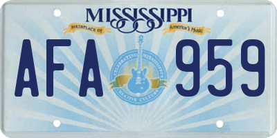 MS license plate AFA959