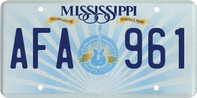 MS license plate AFA961