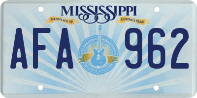 MS license plate AFA962
