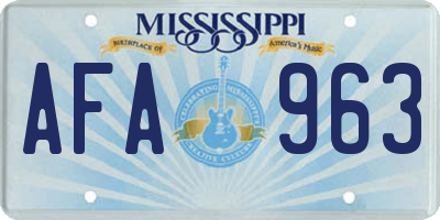 MS license plate AFA963