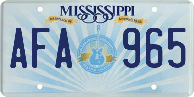 MS license plate AFA965