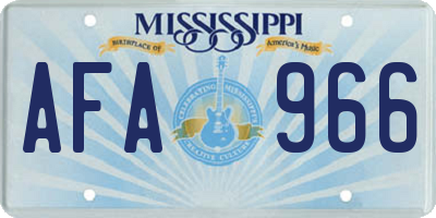 MS license plate AFA966