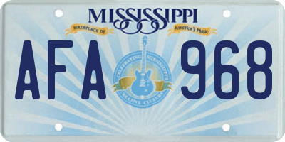 MS license plate AFA968