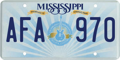 MS license plate AFA970