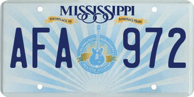 MS license plate AFA972