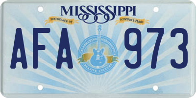 MS license plate AFA973