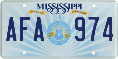 MS license plate AFA974