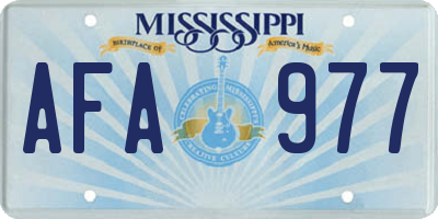 MS license plate AFA977