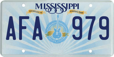 MS license plate AFA979