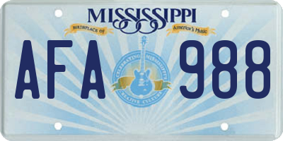 MS license plate AFA988