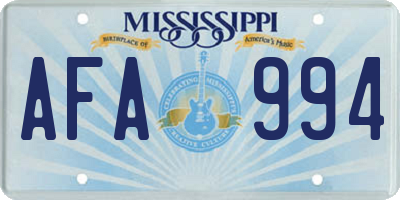 MS license plate AFA994