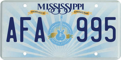 MS license plate AFA995