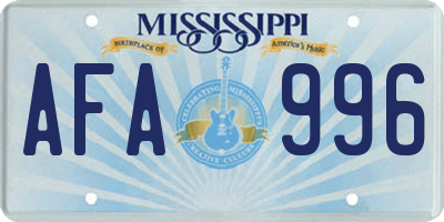 MS license plate AFA996