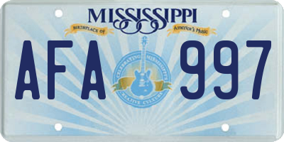 MS license plate AFA997