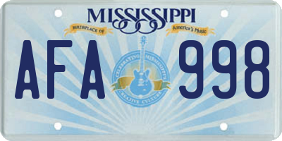 MS license plate AFA998