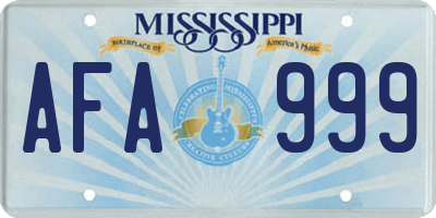 MS license plate AFA999