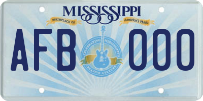 MS license plate AFB000