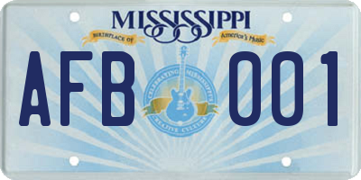 MS license plate AFB001