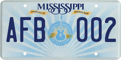 MS license plate AFB002