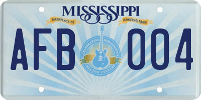 MS license plate AFB004